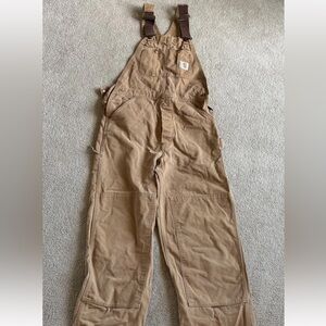 Carhartt Bib Overalls Mens 34 x 30 Duck Double Knee Vintage Chore Work Carpenter